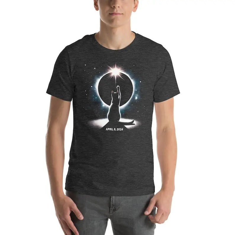 Premium  Cat Solar Eclipse Shirt, April 8 2024, Total Solar Eclipse Watching Tee, Solar Eclipse Souvenir shirt Hoodie,...