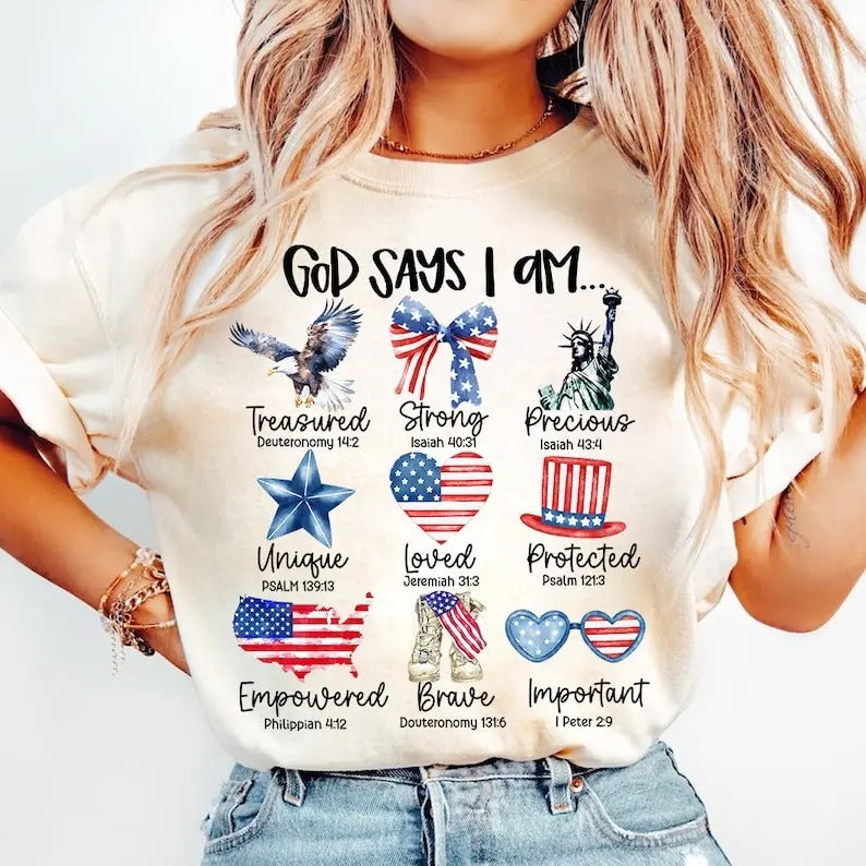 Premium  Coquette God Says I Am 4th of July, 4th of july, Christian 4th of july, America, Independence Day sweatshirt...