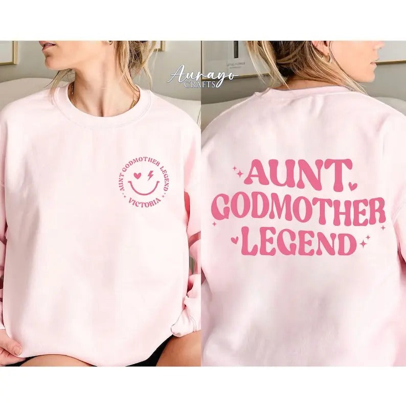 Premium  Custom Godmother Shirt, Aunt Godmother Legend Shirt, Godmother Gift, Godmother Proposal,Godmom Gift Shirt,New...