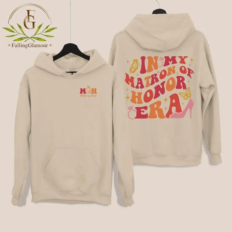 Premium  Matron of Honor Shirt, MOH Sweatshirt, In My Matron of Honor Era Shirt, Bridal Party Gift, Bridesmaid Gift,...