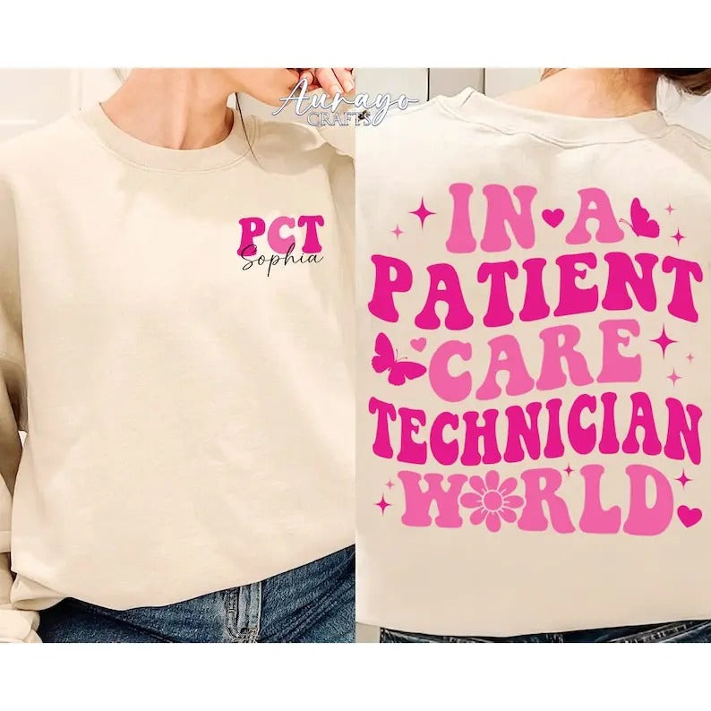 Premium  Personalized PCT Nurse Shirt, Patient Care Technician, Patient Care Tech Gift, Nurse Appreciation Gift, PCT...