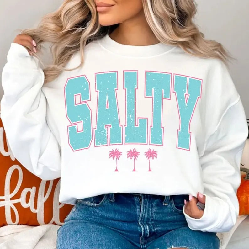 Premium  Salty , Retro Summer , Summer Shirt , Summer , Summer Sweatshirt Hoodie | HypeDripTees.com