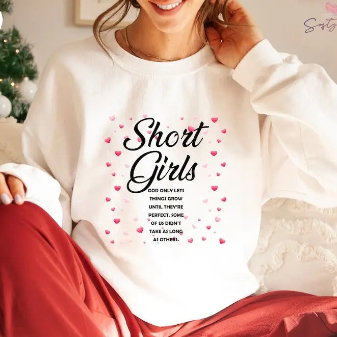 Premium  Short Girls T-Shirt, God Only Lets Things Grow, Teen Girls Top, Lady Shirt, Funny Saying, Women Gift Hoodie,...