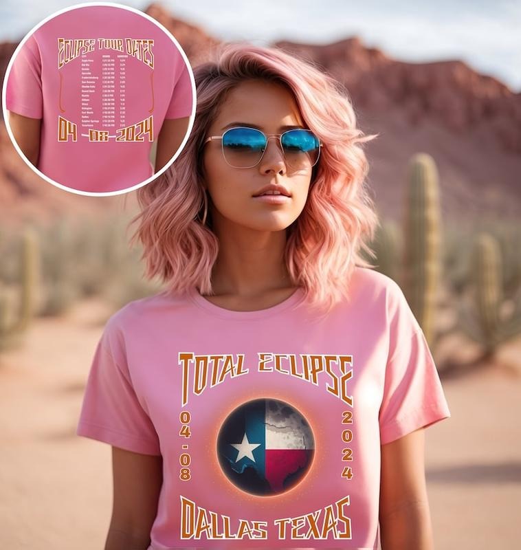 Premium  Solar Eclipse Shirt for Dallas Texas April 8th 2024 Solar Souvenir shirt for Women gift event watching while...