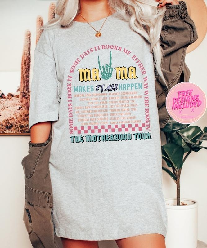 Premium  The Motherhood Tour svg  ,Some Days I Rock It svg  ,Some Days It Rocks Me  ,Either way were rockin  ,mama...