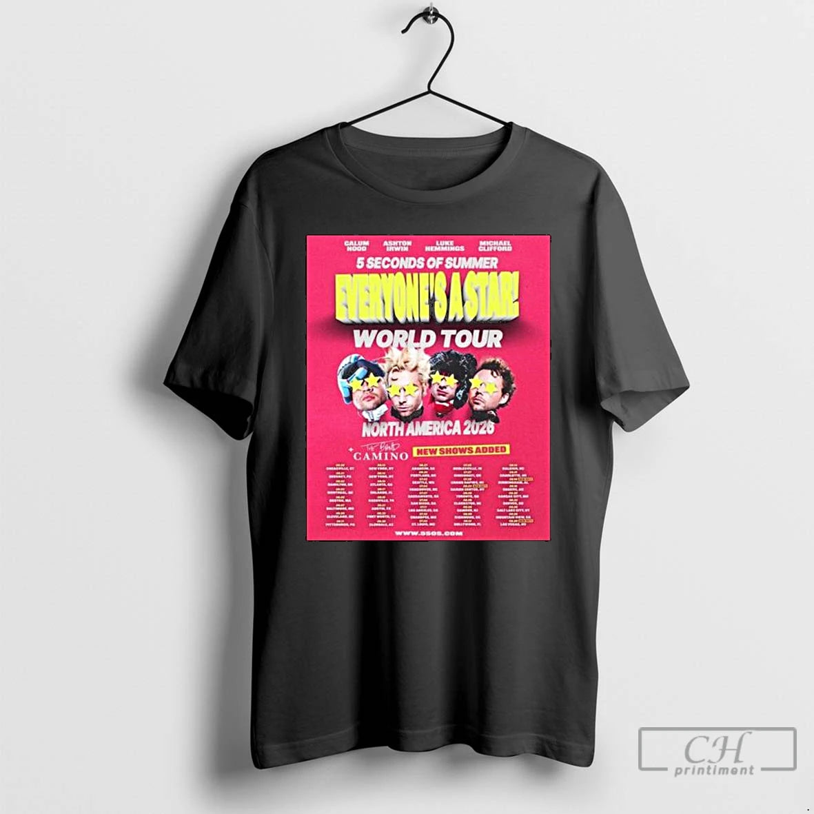 Premium 5 Seconds Of Summer Everyones A Star World Tour North America 2026 City Dates T-Shirts, Hoodie, Sweatshirt