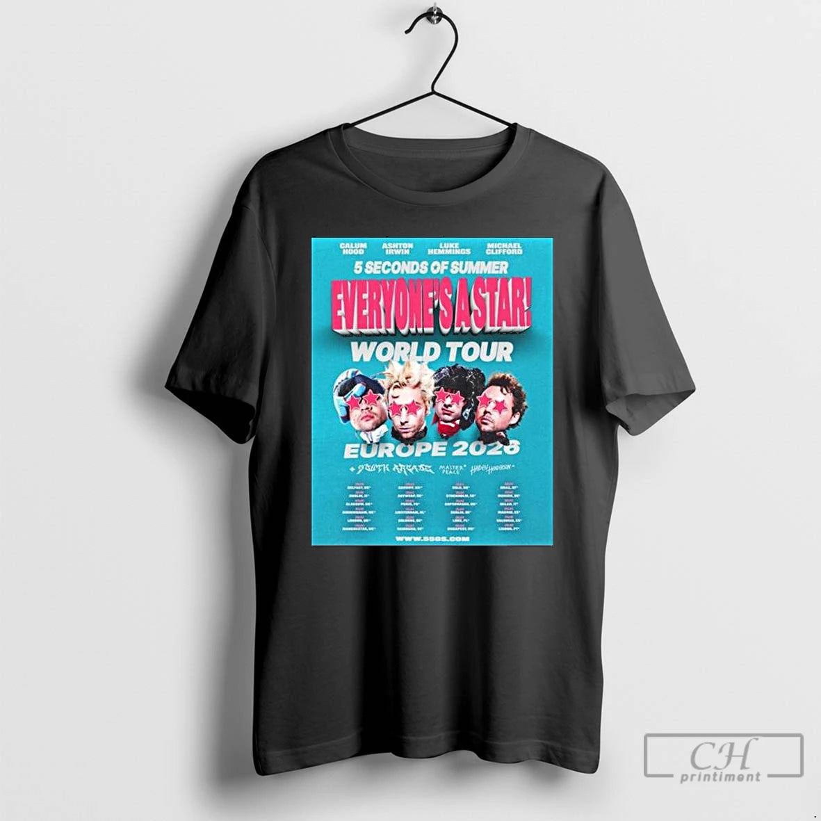 Premium 5 Seconds Of Summer Everyones A Star World Tour Uk And Europe 2026 Schedule T-Shirts, Hoodie, Sweatshirt