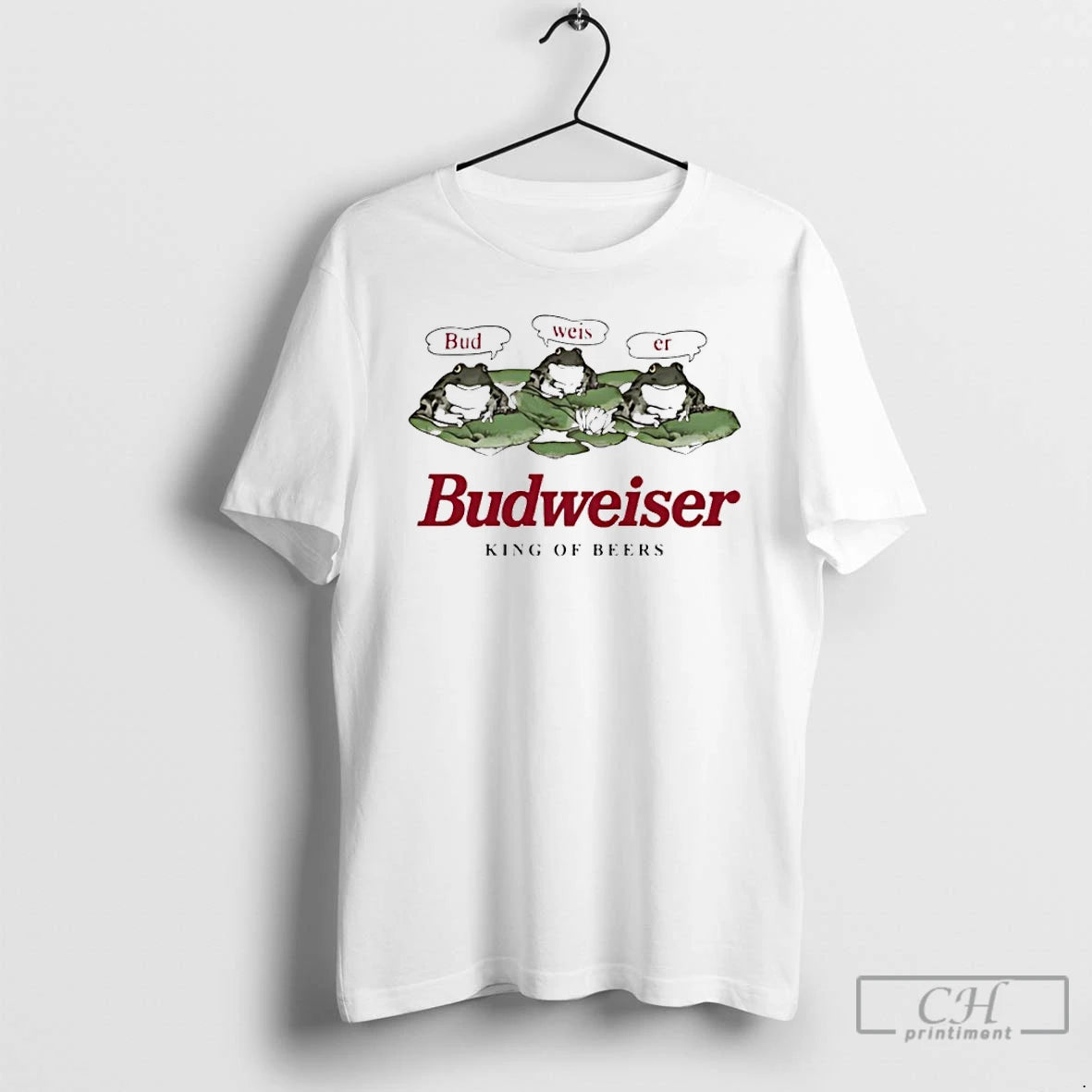 Premium Budweiser King Of Beers Bud Weis Er Frog T-Shirts, Hoodie, Sweatshirt | HypeDripTees.com