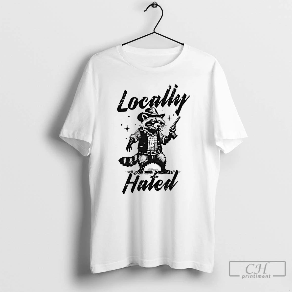 Premium Cowboy Raccoon Locally Hated T-Shirts, Hoodie, Sweatshirt | HypeDripTees.com