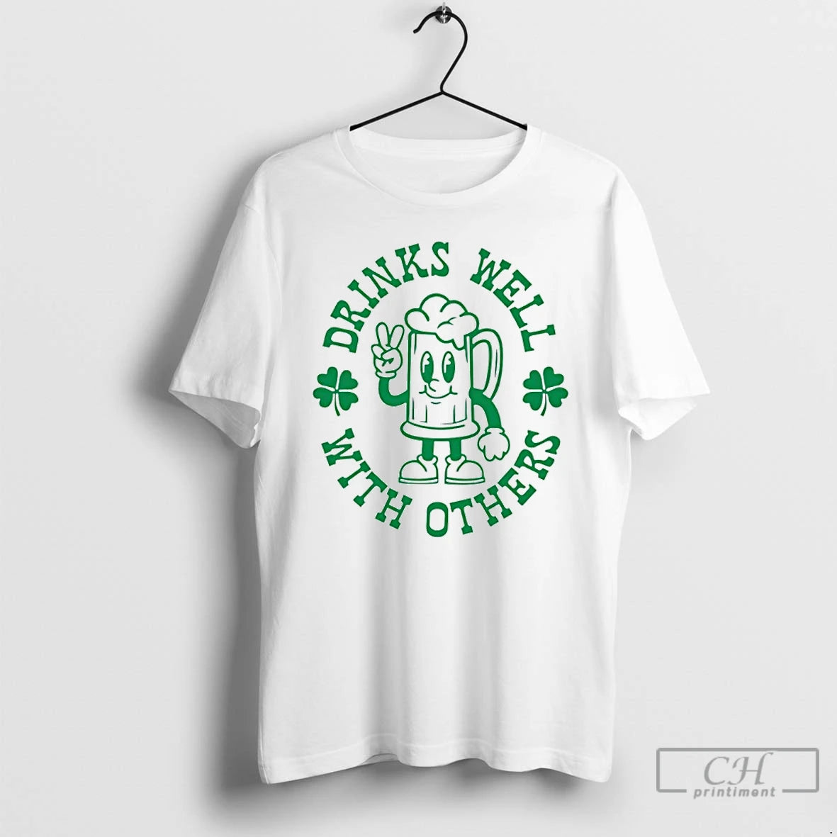 Premium Drinks Well With Others Shamrock St Patricks Day T-Shirts, Hoodie, Sweatshirt | HypeDripTees.com