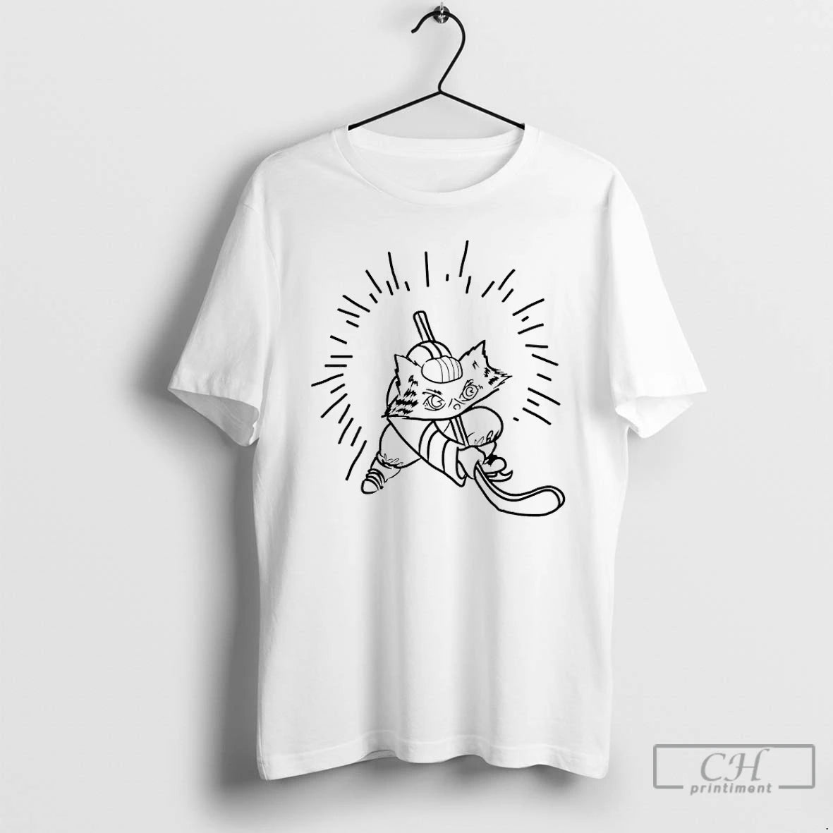 Premium Hockey Cat Lets Play T-Shirts, Hoodie, Sweatshirt | HypeDripTees.com
