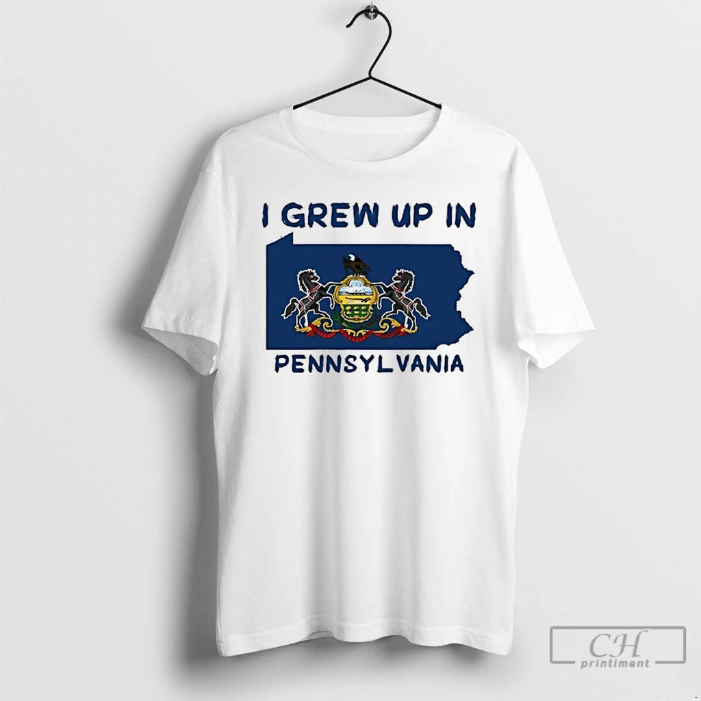 Premium I Grew Up In Pennsylvania Flag Map