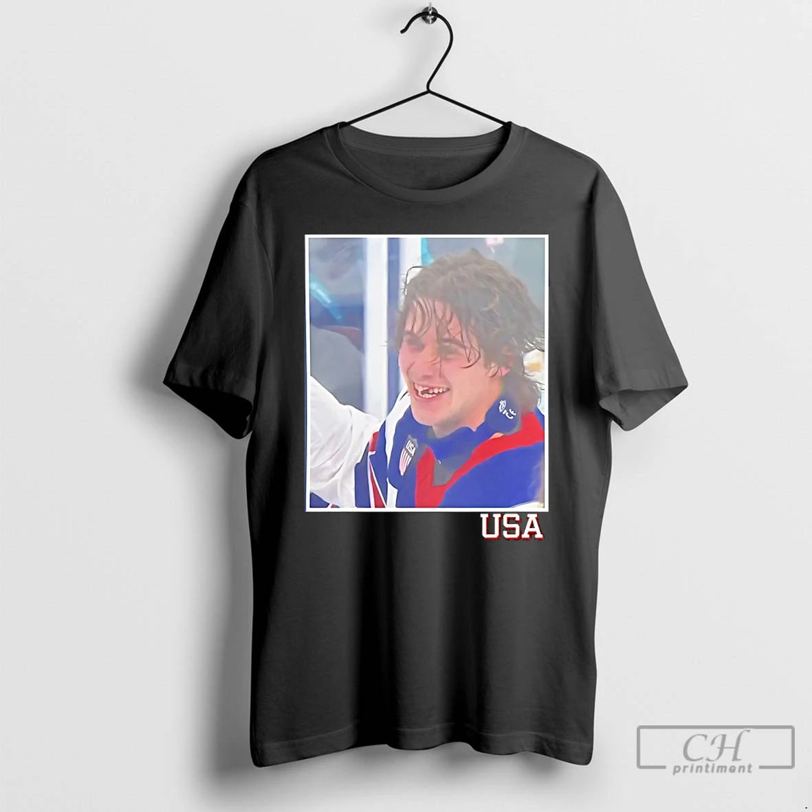 Premium Jack Hughes Ot Winner Usa Photo T-Shirts, Hoodie, Sweatshirt | HypeDripTees.com