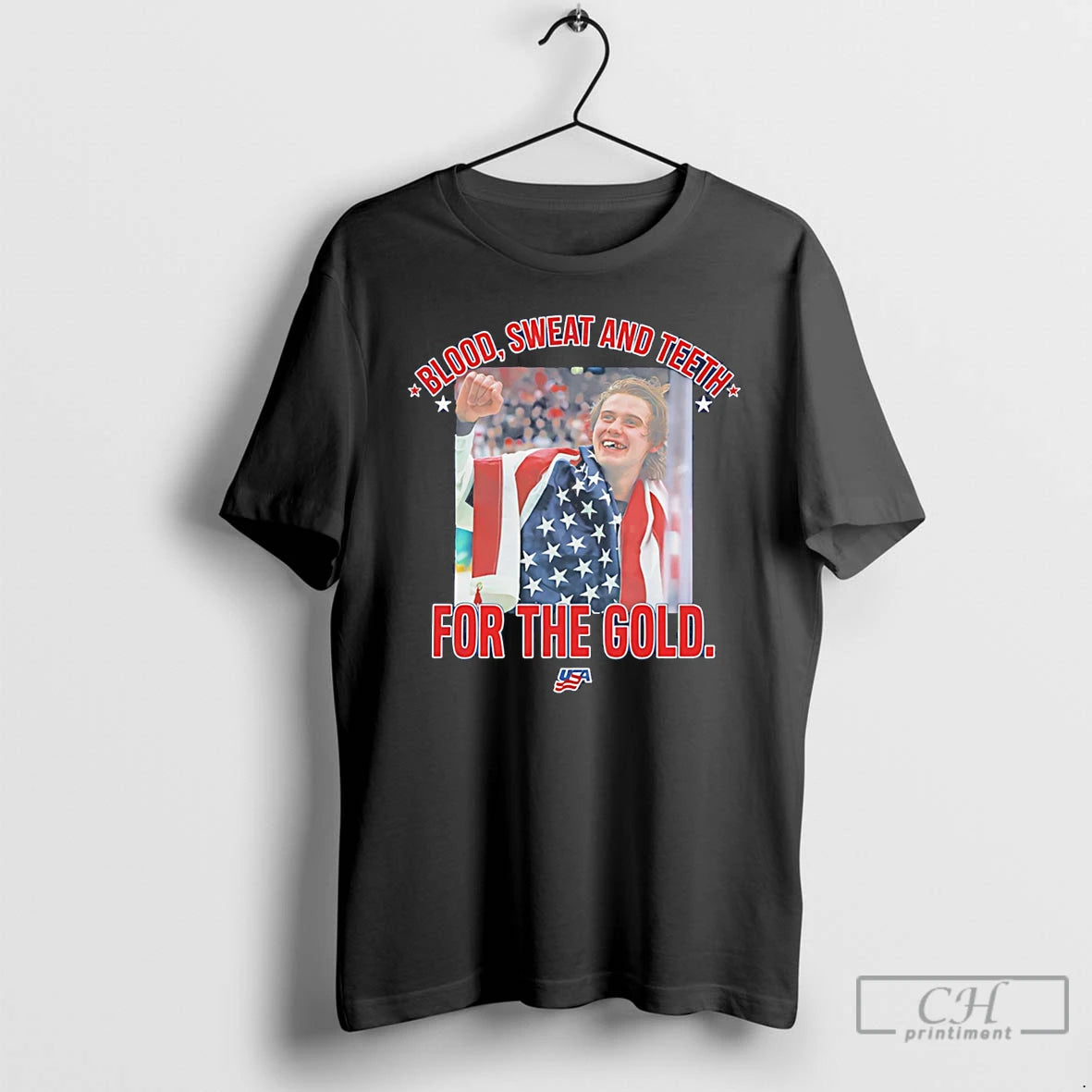 Premium Jack Hughes Olympic Golden Goal Blood Sweat And Teeth T-Shirts, Hoodie, Sweatshirt | HypeDripTees.com