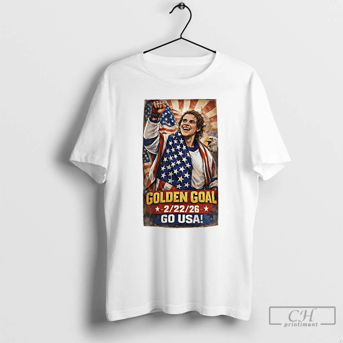 Premium Jack Hughes Team Usa Hockey Golden Goal 2026 Go Usa Art T Shirts Sweater Hoodie, Sweatshirt | HypeDripTees.com
