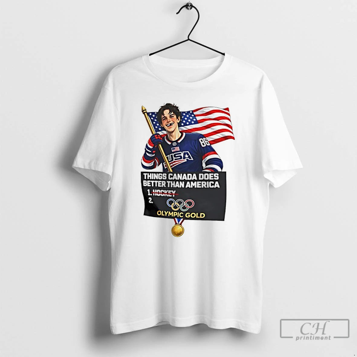 Premium Jack Hughes Things Canada Does Better Than America Usa Hockey Olympic Gold 86 Parody T-Shirts, Hoodie, Sweatshirt