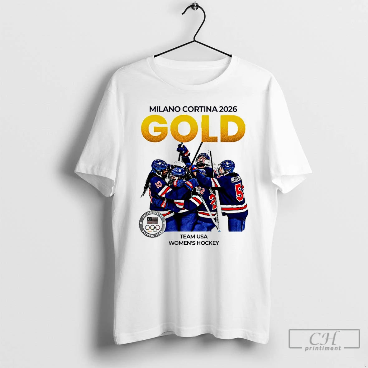 Premium Milano Cortina 2026 Gold Team Usa Womens Hockey T-Shirts, Hoodie, Sweatshirt | HypeDripTees.com