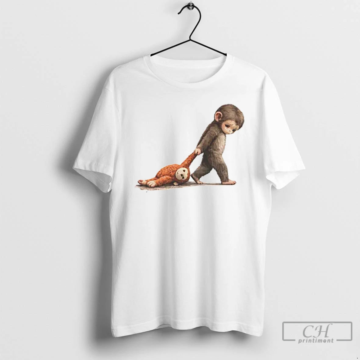Premium Monkey Illustration Baby Punch Monkey T-Shirts, Hoodie, Sweatshirt | HypeDripTees.com