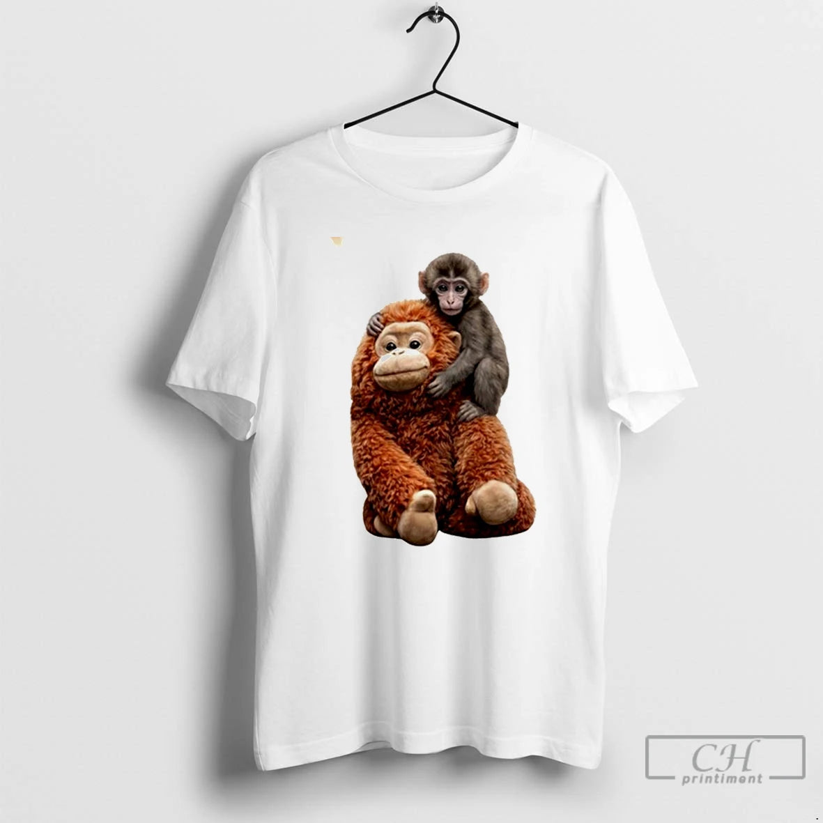 Premium Monkey Punch Baby Monkey Holding Plush Toy Graphic T-Shirts, Hoodie, Sweatshirt | HypeDripTees.com
