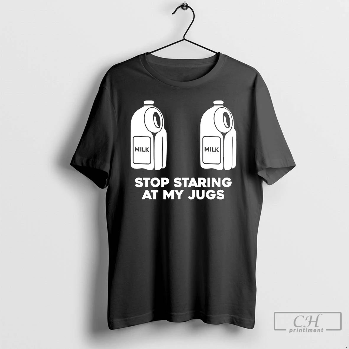 Premium Stop Staring At My Jugs Milk T-Shirts, Hoodie, Sweatshirt | HypeDripTees.com