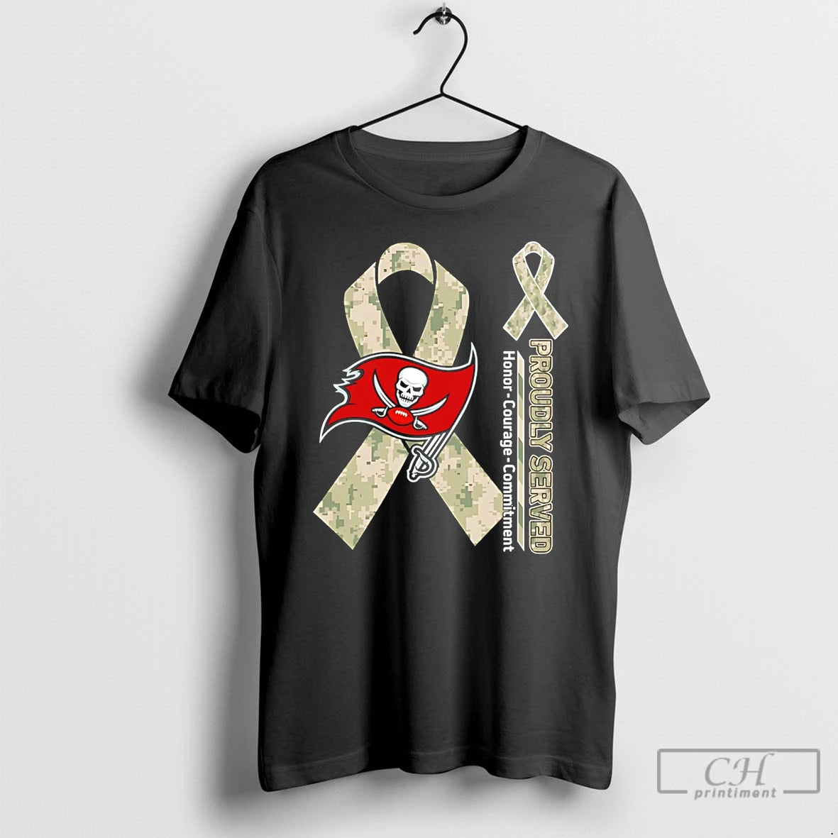 Premium Tampa Bay Buccaneers Proudly Served Honor Courage Commitment T-Shirts, Hoodie, Sweatshirt | HypeDripTees.com
