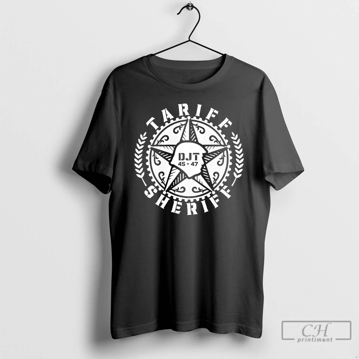 Premium Tariff Sheriff Badge Donald Trump 45 47 T-Shirts, Hoodie, Sweatshirt | HypeDripTees.com