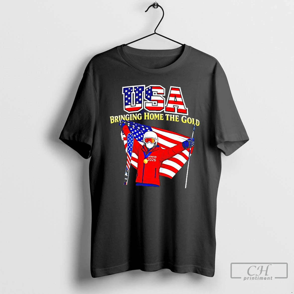 Premium Usa Winter Bringing Home The Gold T-Shirts, Hoodie, Sweatshirt | HypeDripTees.com