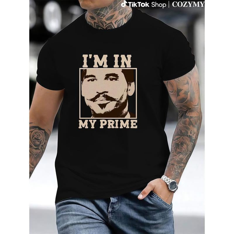 Premium Vintage Print T-Shirt Doc Holiday -I'M In My Prime.- Tombstone -Movie Vintage Print T-Shirt For Men And Boys -...