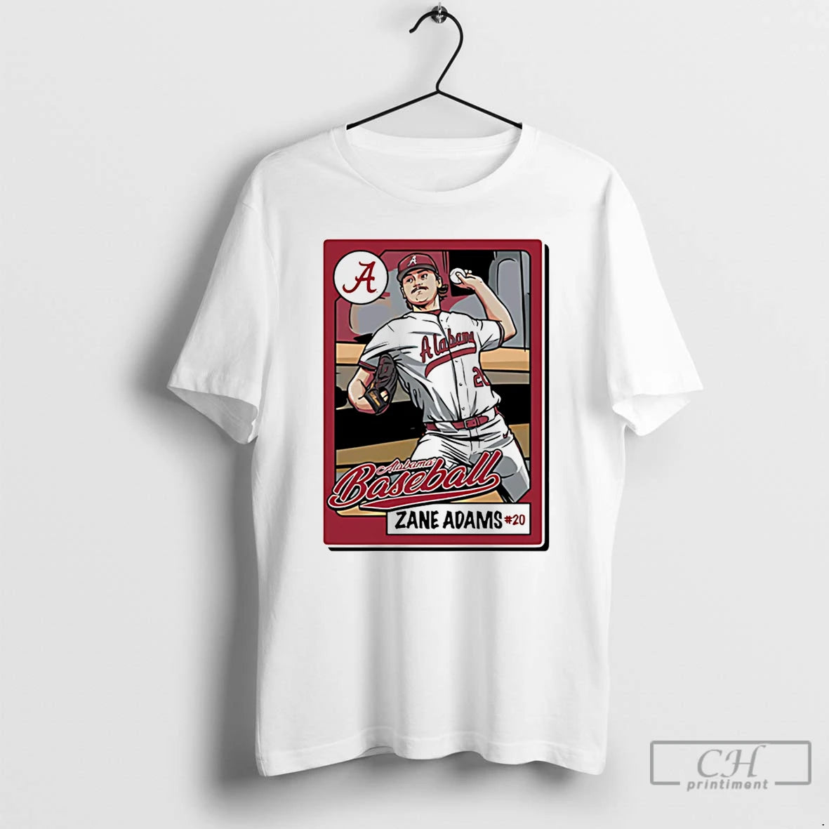 Premium Zane Adams Alabama Baseball Card Caricature T-Shirts, Hoodie, Sweatshirt | HypeDripTees.com