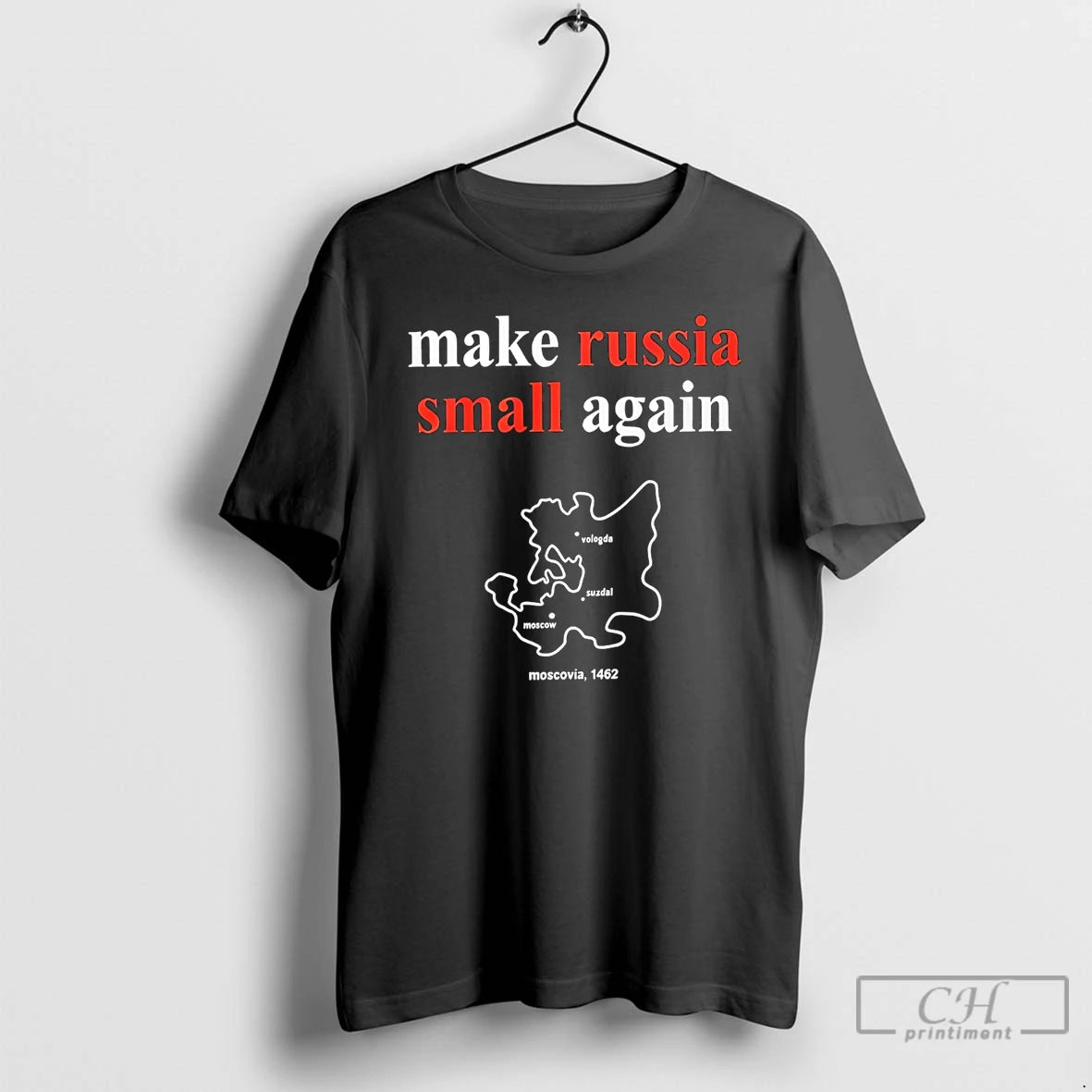 Premium Zelenskyy Make Russia Small Again Map T-Shirts, Hoodie, Sweatshirt | HypeDripTees.com