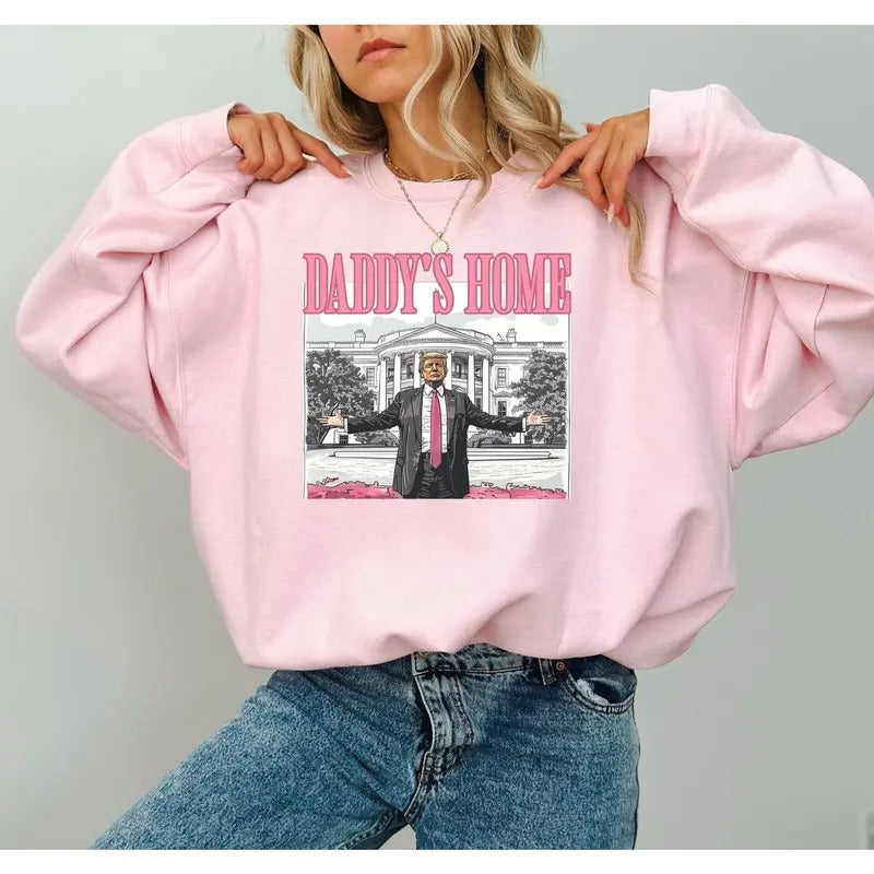 Preppy Daddy's Home Shirt, Funny Trump Memes Sweatshirt And T-Shirt, Trump 2024 Election Shirt, Republican Gift, MAGA Shirt, Y2K Streetwear