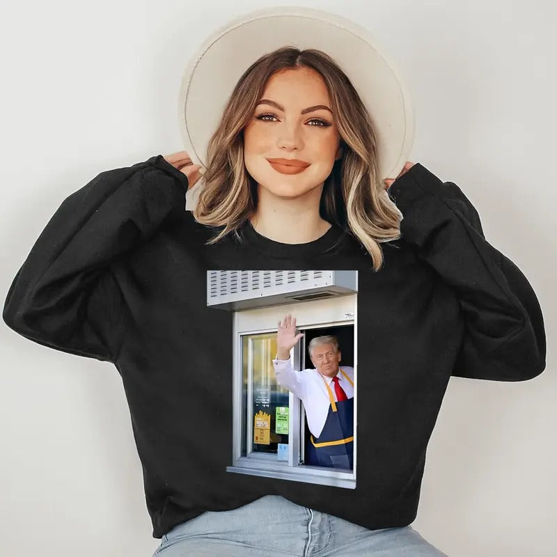 President Trump makes French fries Sweatshirt T-Shirts, Hoodie | HypeDripTees.com
