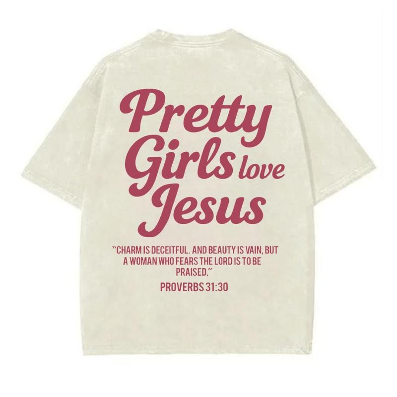 Pretty Girls love Jesus 2025 Shirt, Christian t shirts, Vintage I Love Jesus Shirt, Menswear Top Underwear Tshirt Cotton...