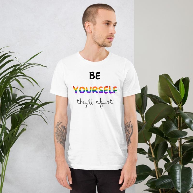 Pride Month T Shirt Hoodie Sweater LGBT Be Yourself Tee Funny Unisex Gay Gift Transgender Lesbian Support Top Inclusive...