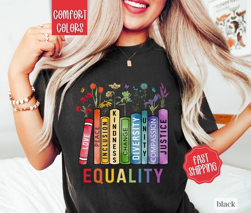 Pride Shirt Comfort Colors, LGBTQ Tshirt, Equal Rights Tee, Equality Hoodie, Sweatshirt | HypeDripTees.com