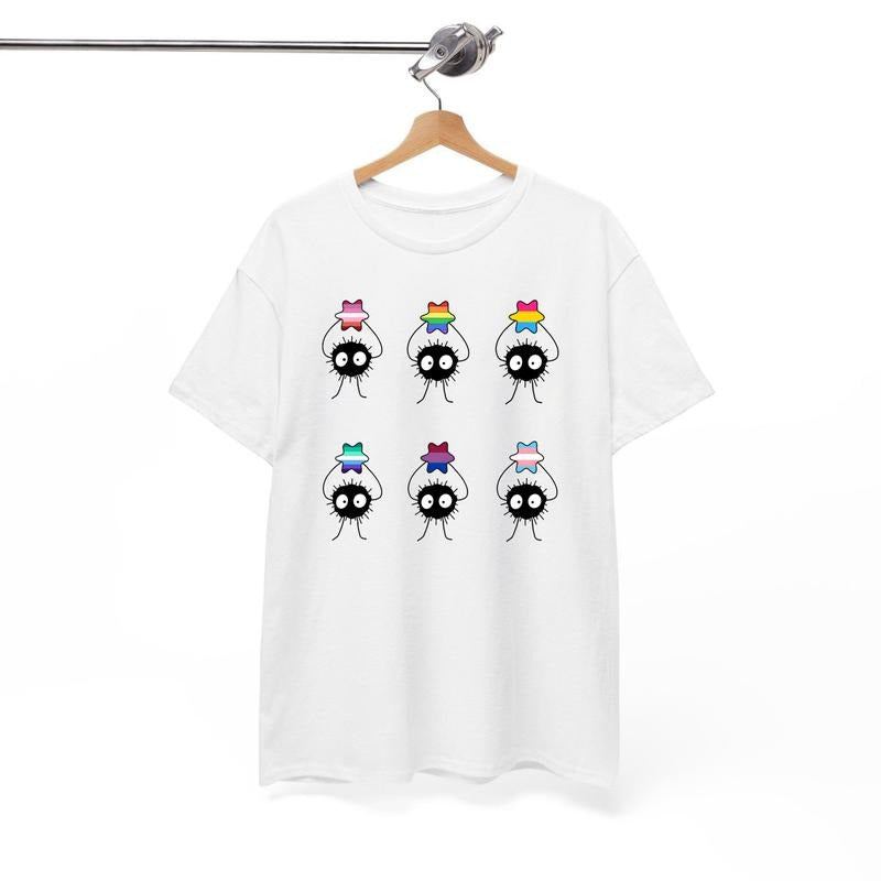 Pride Soot Sprites Star Candy Tee, Soot Sprite Gay Pride Flag LGBTQ T-Shirt, Soot Sprites x Pride, Ghibli Star Candy...