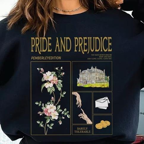 Pride and Prejudice T-Shirt, Pride and Prejudice Gift, Elizabeth Bennet Mr Darcy Pemberley T-shirt, Book Lover T-shirt...