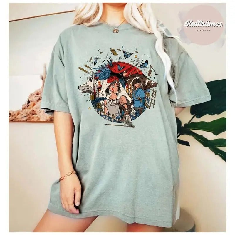 Princess Mononoke T-Shirt, Ghibli Shirt, Hayao Miyazaki, Studio Ghibli Gift, Mononoke Shirt Shirt, Ghibli Cartoon Shirt...