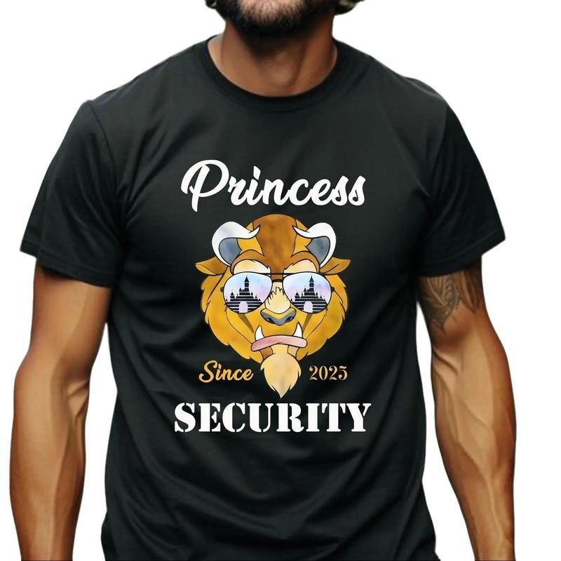 Princess Security Shirts, Custom Princess Security T-shirt, New Dad Shirts, Dad Gift, Cartoon Inspired Tee For Dad Tee,...