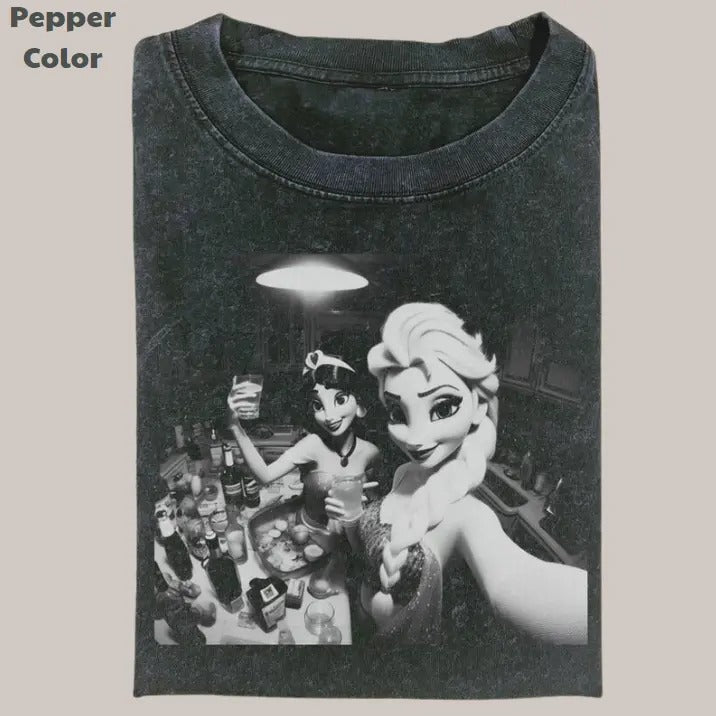 Princess Vintage Tee, Princess Drink Wine T-Shirt, Meme Cringe Funny Dumb Shirts, Unisex Movie Shirt Menswear Womenswear...