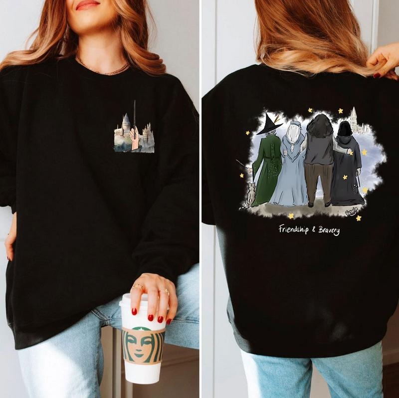 Professor McGonagall Memorial Shirt, Friendship & Bravery 2 Side Shirt, Madame Maggie Smith Shirt, Sweatshirt, Rest In...