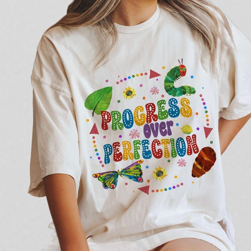 Progress Over Perfection Teacher Shirt, Gift for Teacher, Back to School Gift, Comfort Shirt for Funny Teacher T-Shirt,...