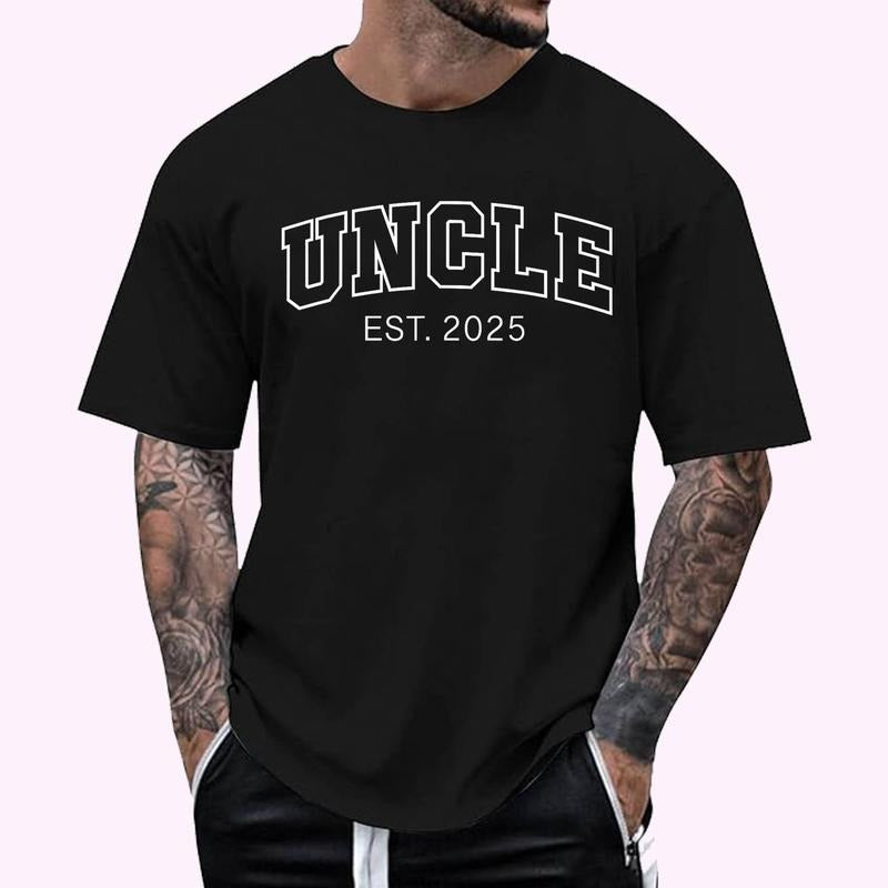 Promoted To Uncle Est 2025 Uncle To Be Gifts 1St Time Uncle T-Shirt | Unisex Cotton Tee, Top Menswear Hoodie, Sweatshirt