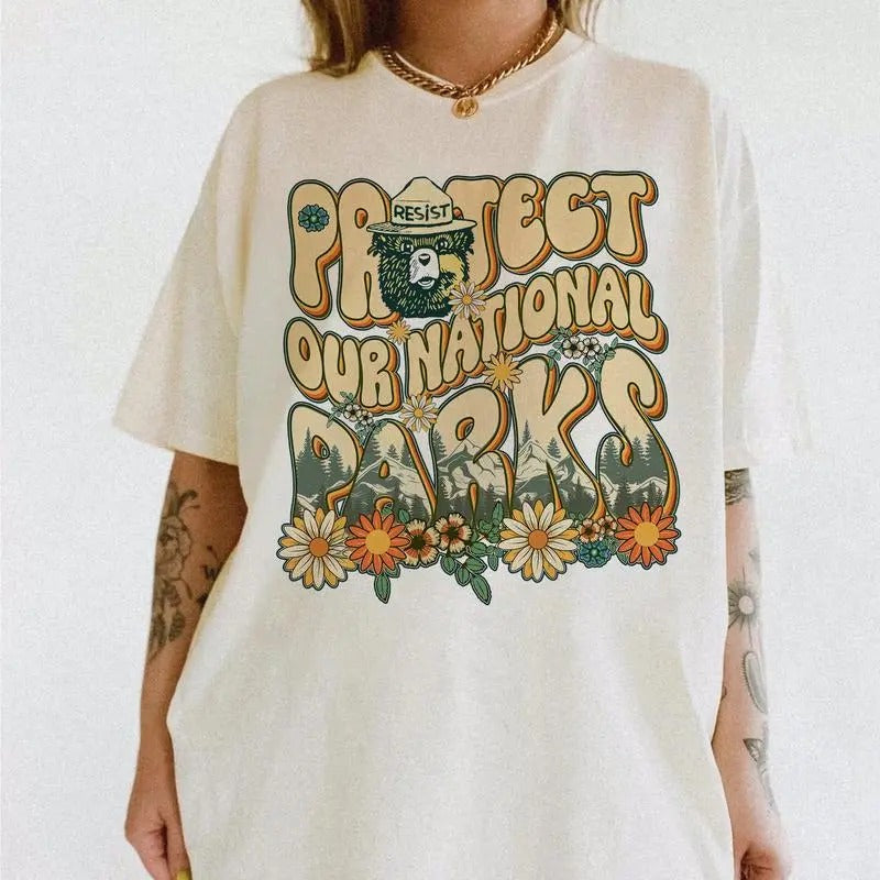 Protect Our National Parks T-Shirt,  Bear National Parks Support Tee, Public Lands Conservation, Support National Parks...