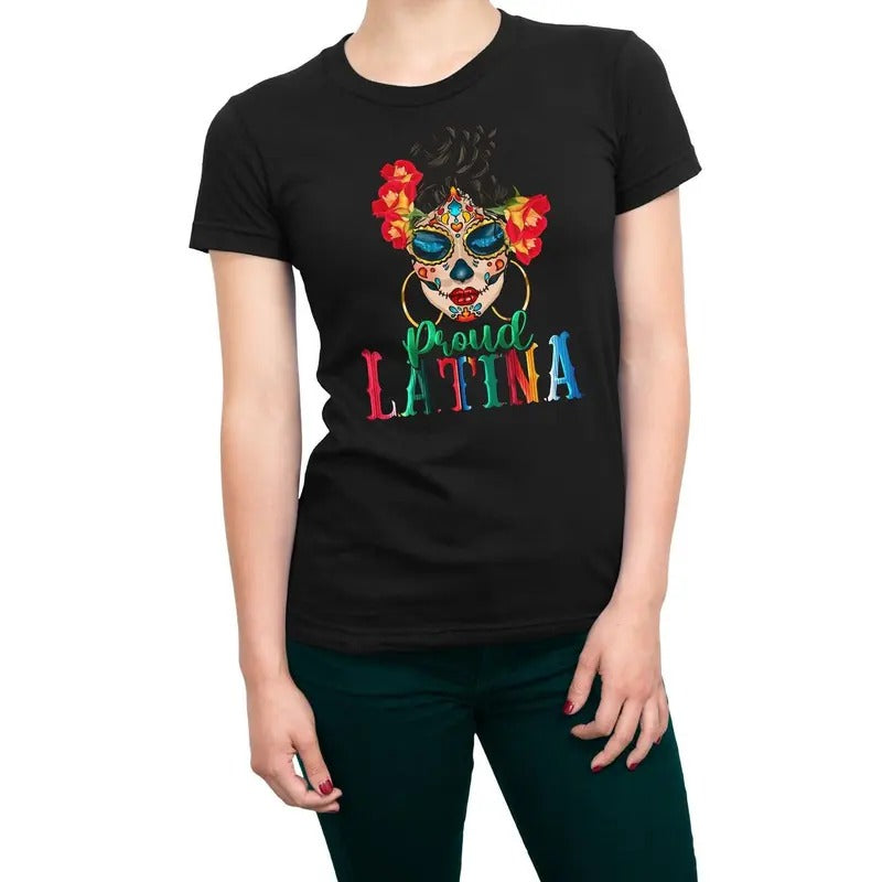 Proud Latina Women's Summer T-Shirt - Casual and Comfortable Cotton Crewneck Tee Top Hoodie, Sweatshirt | HypeDripTees.com