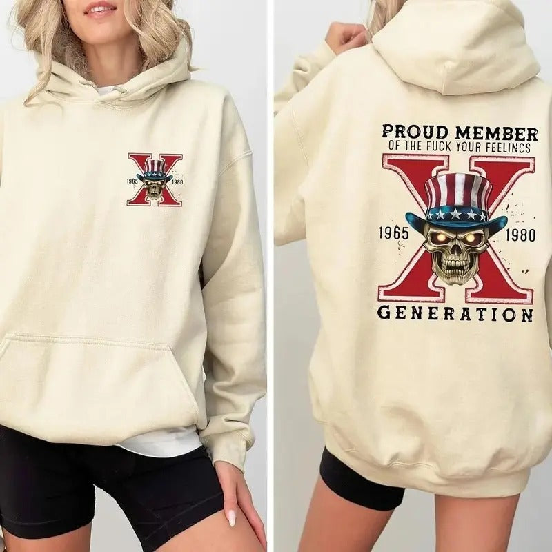 Proud Member Fck Your Feelings Generation X Shirt, Vintage Design Trending Halloween Sweatshirt, T