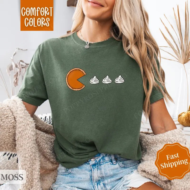 Pumpkin Pie Shirt Comfort Colors, Thanksgiving Shirt, Fall Womenswear Oversized Crewneck Hoodie, Sweatshirt