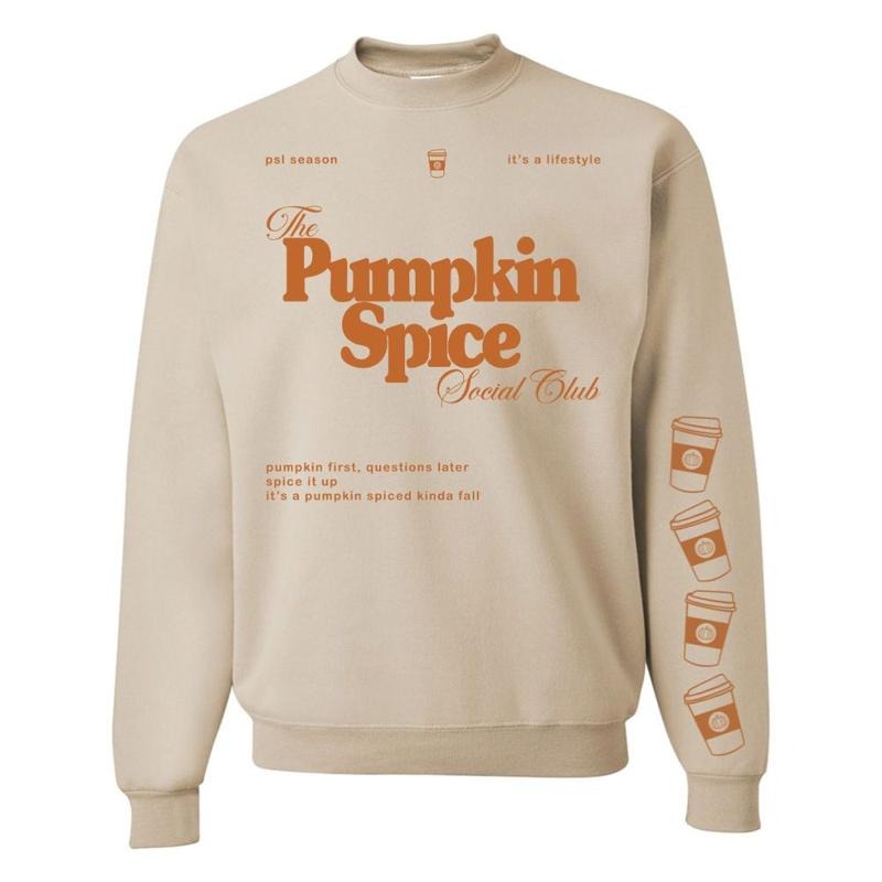 'Pumpkin Spice Social Club' Crewneck Sweatshirt T-Shirts, Hoodie | HypeDripTees.com