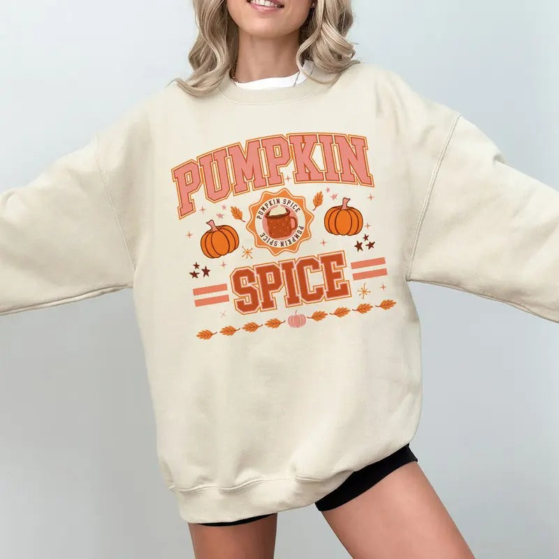Pumpkin Spice Sweatshirt, Pumpkin Season, Pumpkin Spice Latte Sweatshirt, Autumn Pumpkin Sweatshirt, Pumpkin Spice Season...