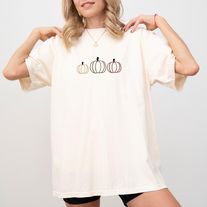 Pumpkin Tee, Cute Pumpkin T-shirt, Fall Vibes Unhinged Shirt, Funny Shirts For Women, Autumn Vibes Tee, Pumpkin Farm...
